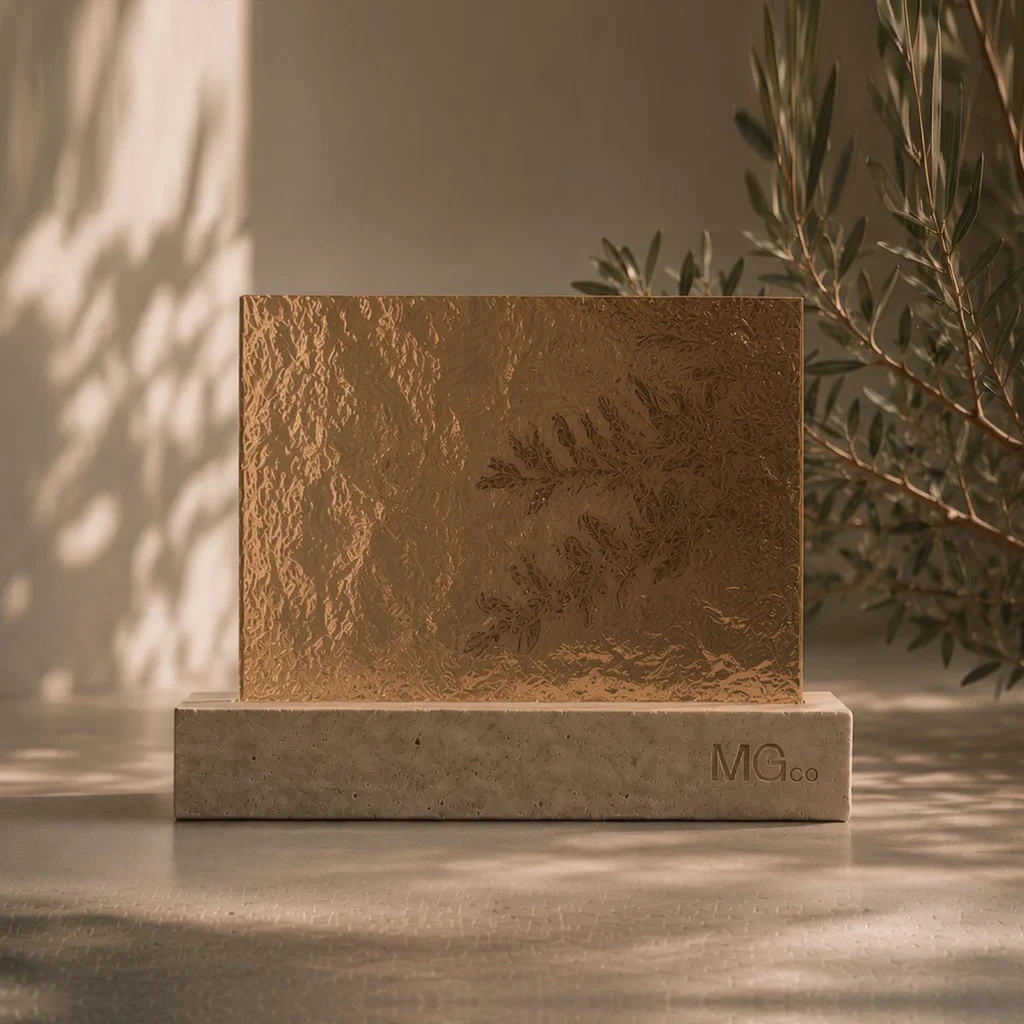 Bronze Arctic patterned glass sample