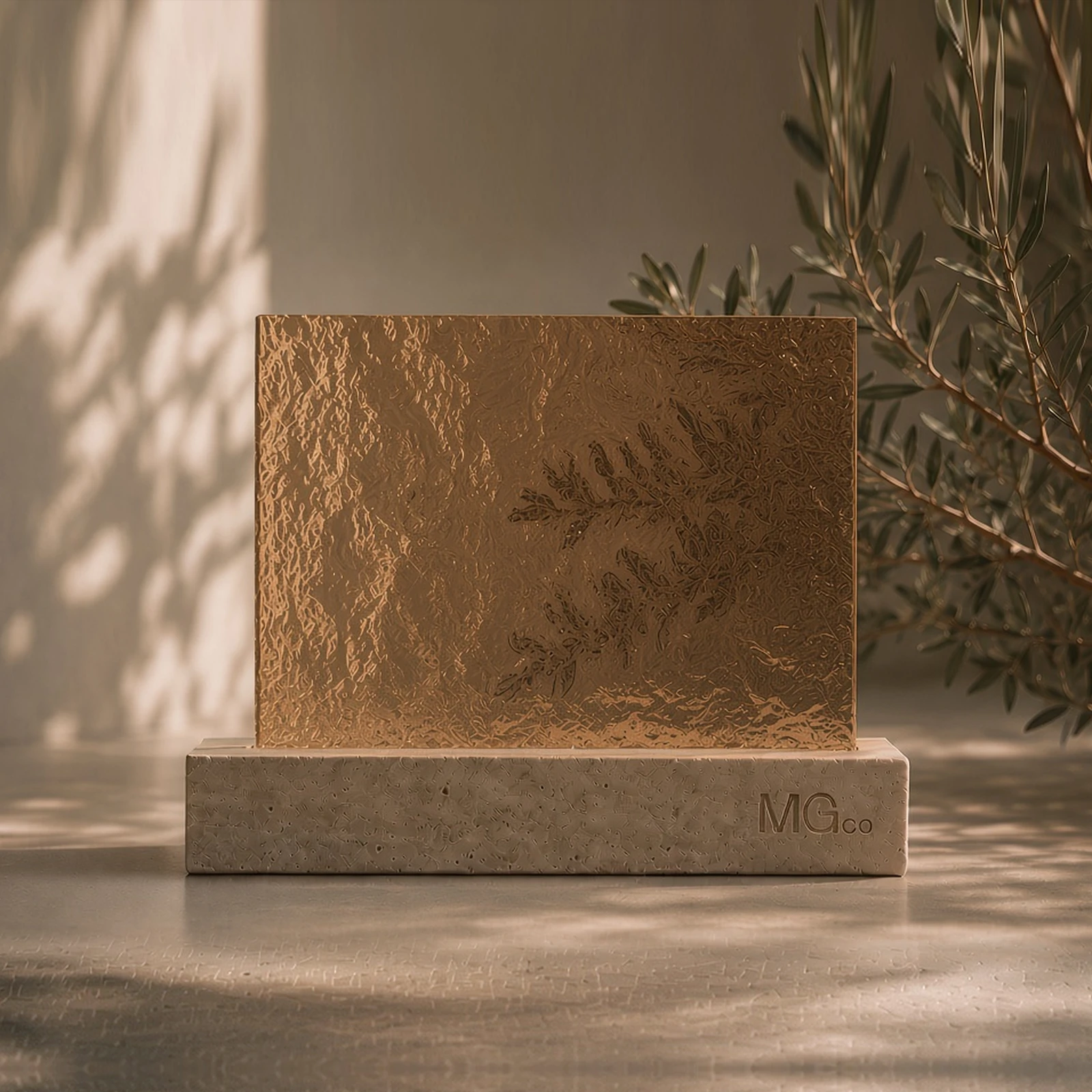 Bronze Arctic patterned glass sample