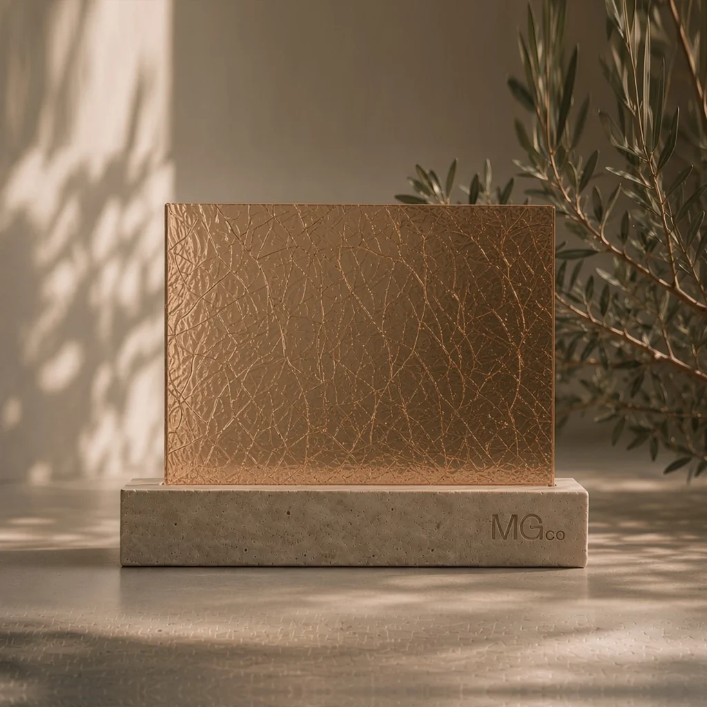 Bronze crackle glass sample