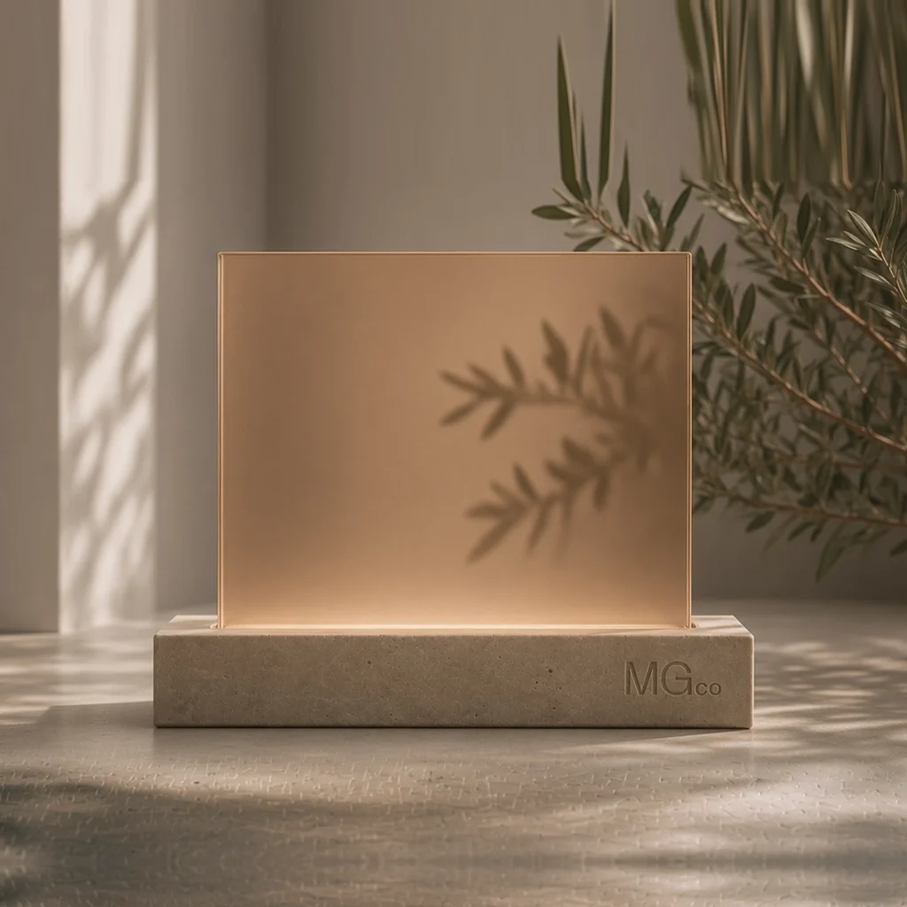 Bronze satin glass sample
