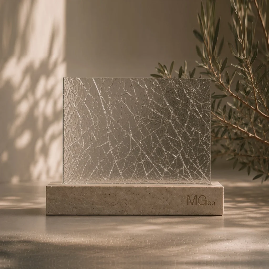 Clear crackle glass sample