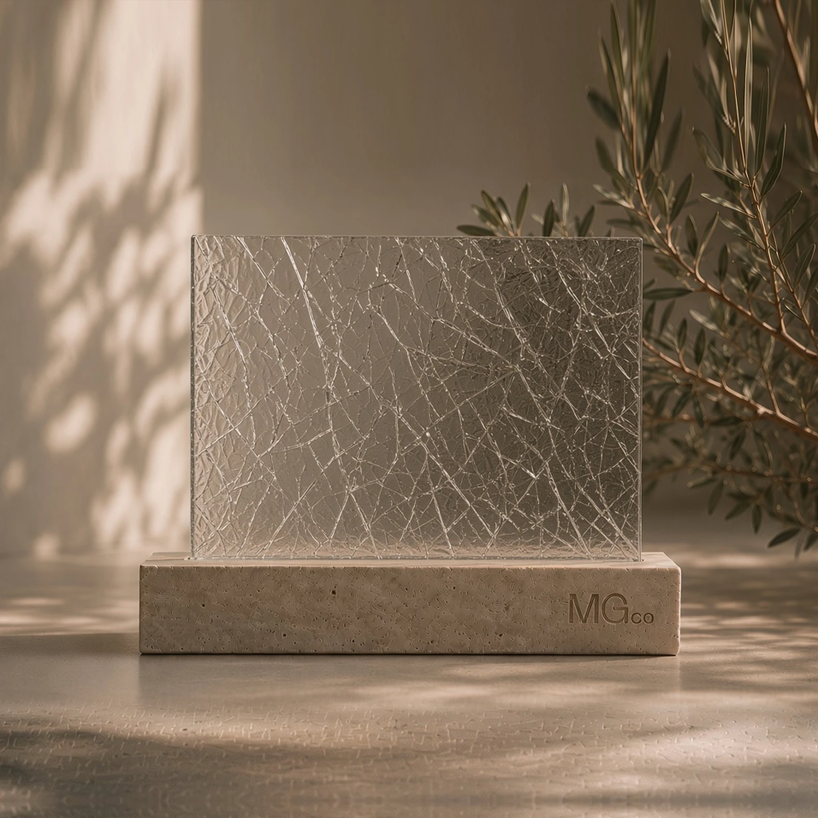 Clear crackle glass sample