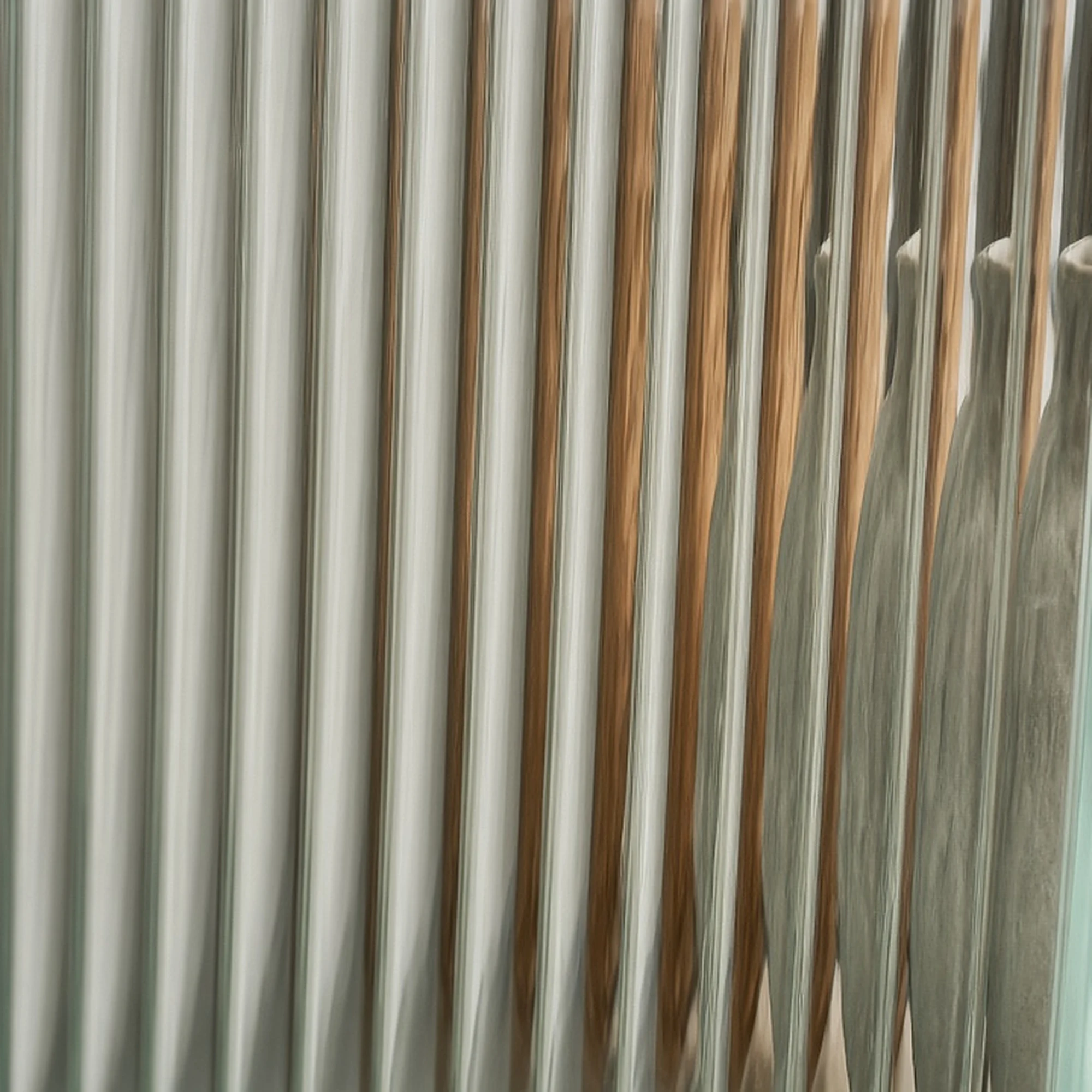 Clear 12mm reeded glass texture close-up, illustrative render