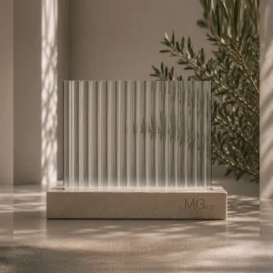 Clear 12mm reeded glass sample