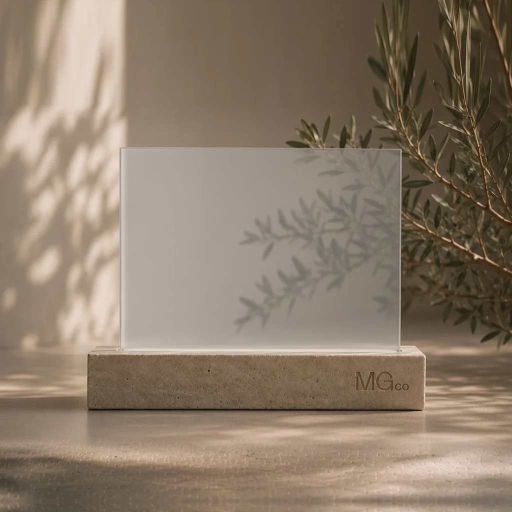 Grey tint frosted glass sample