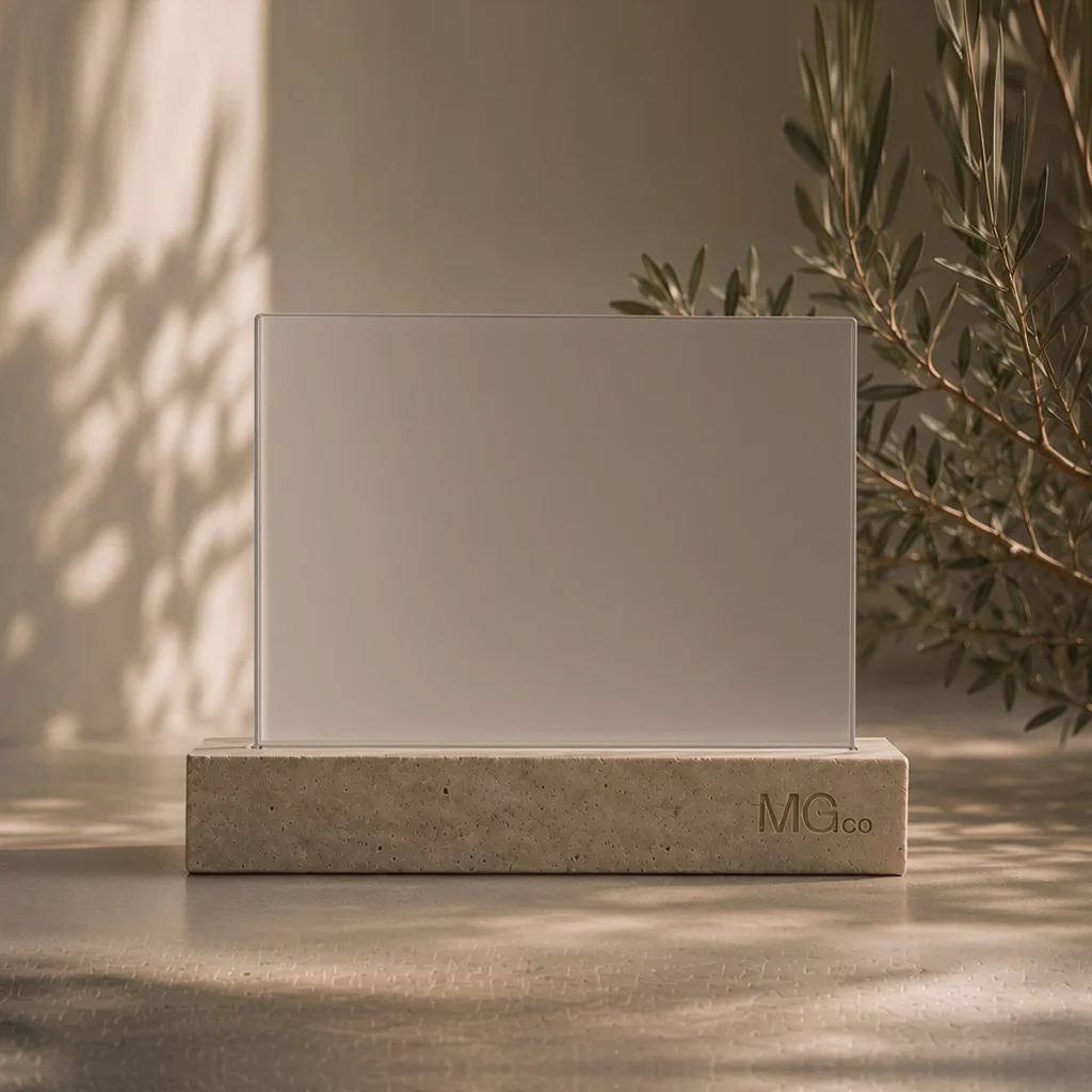 Grey tint ceramic coloured glass sample, illustrative colour only
