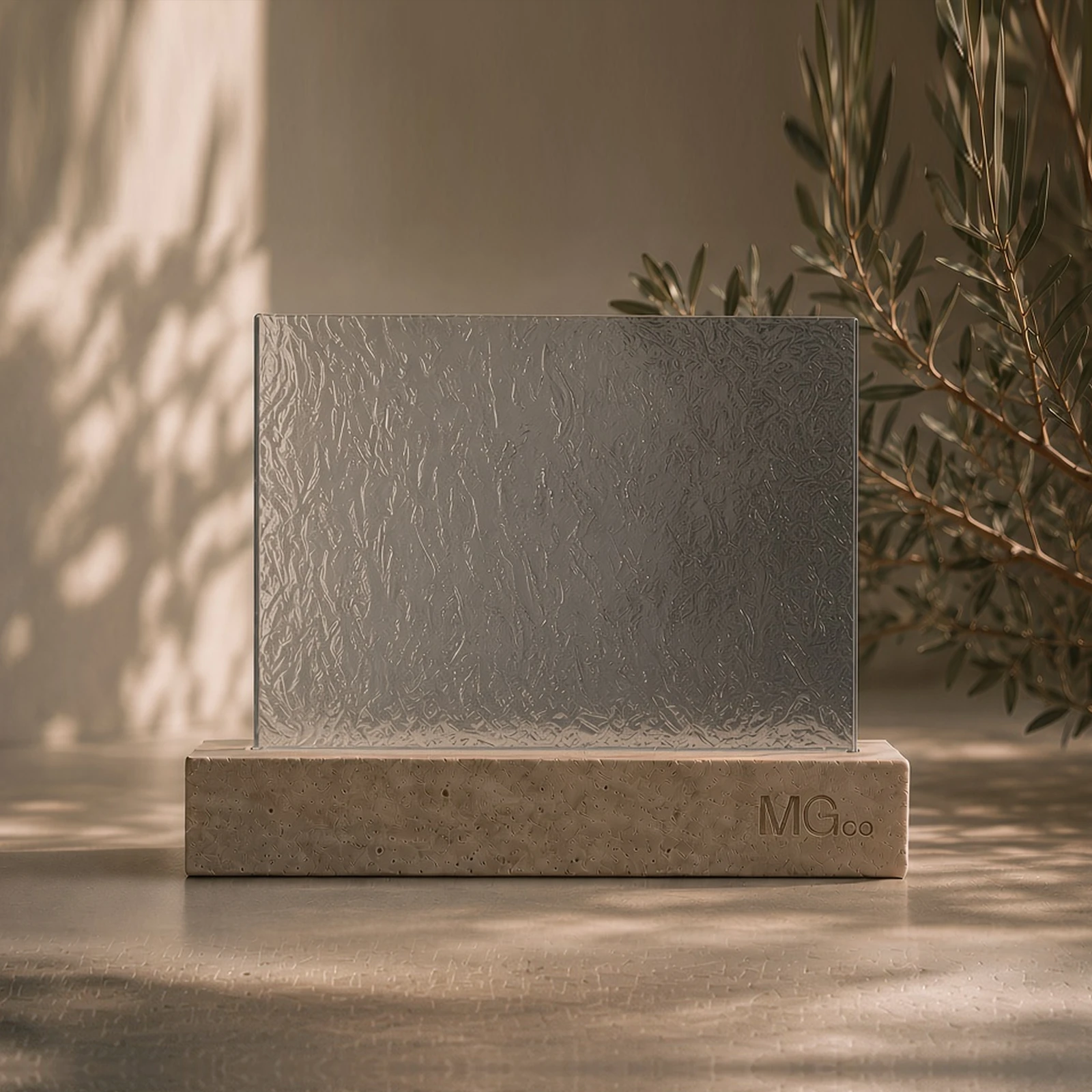 Grey Charcoal Sticks patterned glass sample