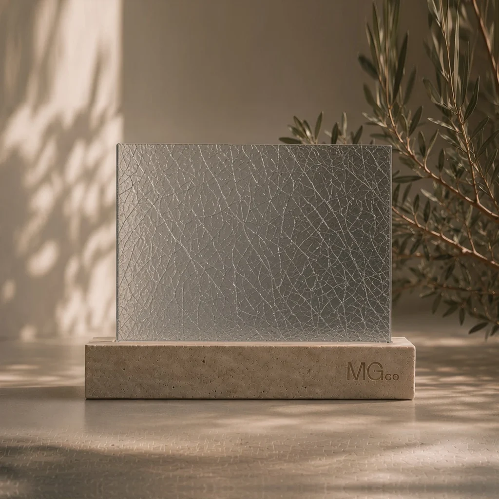 Grey crackle glass sample