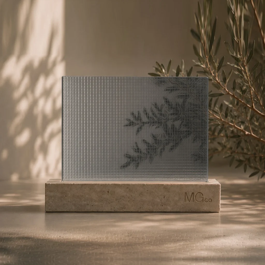 Grey Digital patterned glass sample