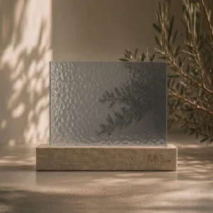 Grey Minster patterned glass sample