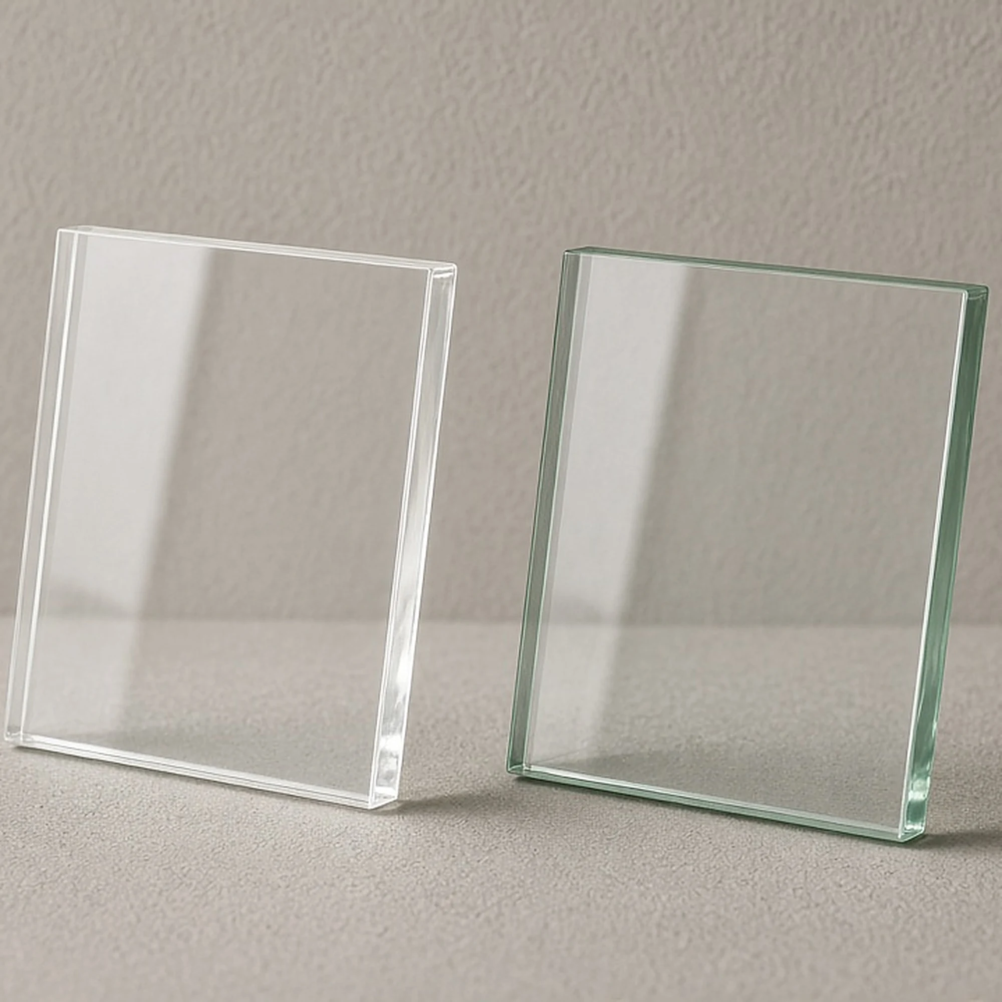 Low-iron glass edge compared with standard clear glass edge