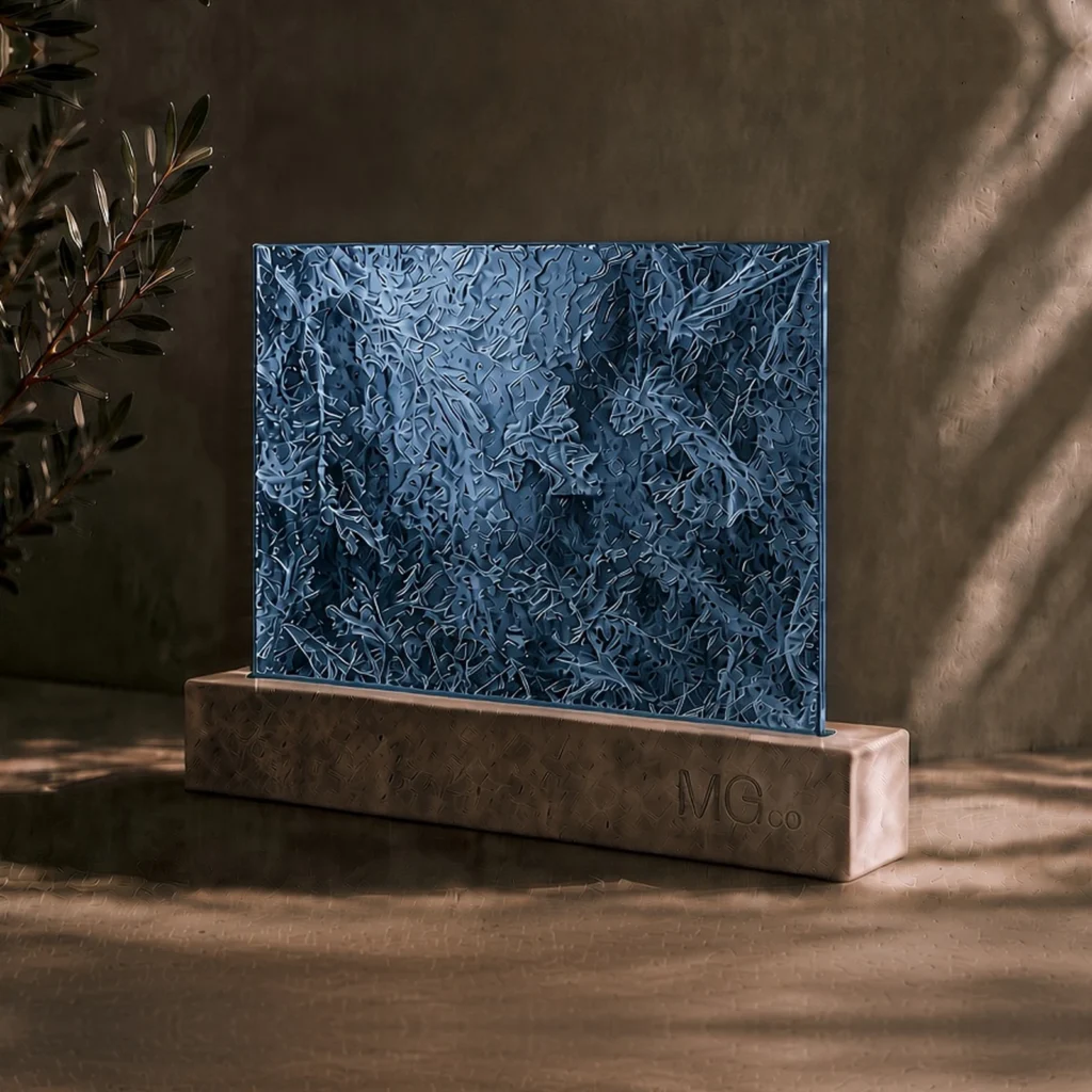 Blue Arctic textured mirror sample
