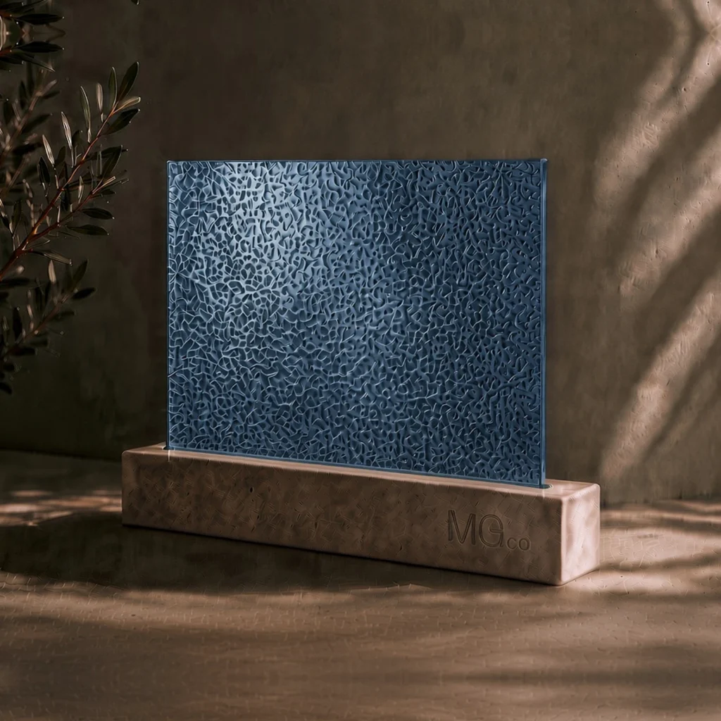 Blue Minster textured mirror sample