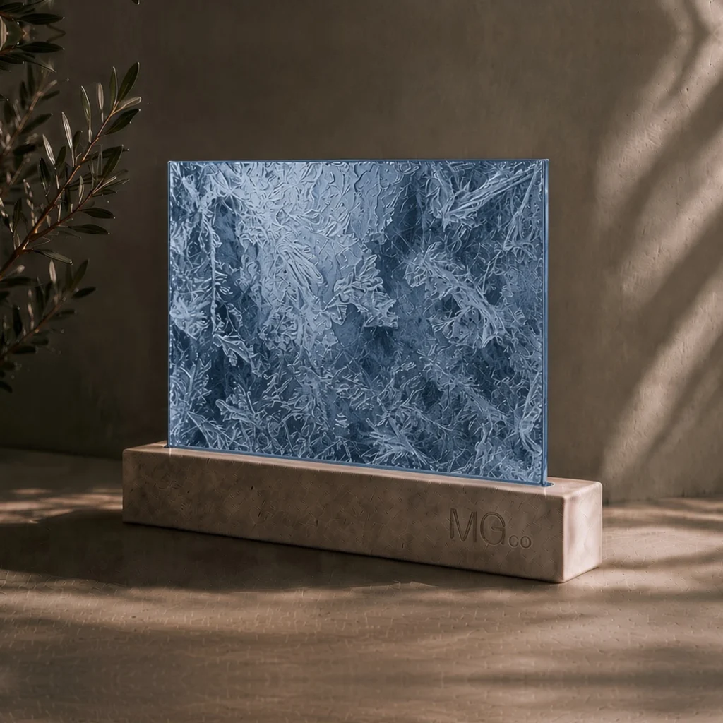 Blue Arctic marble antique mirror sample