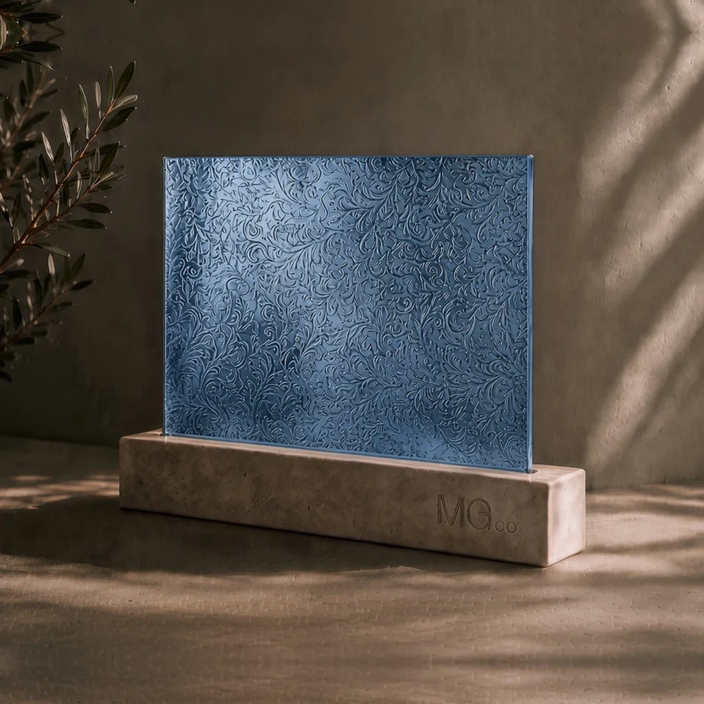 Blue Chantilly marble antique mirror sample