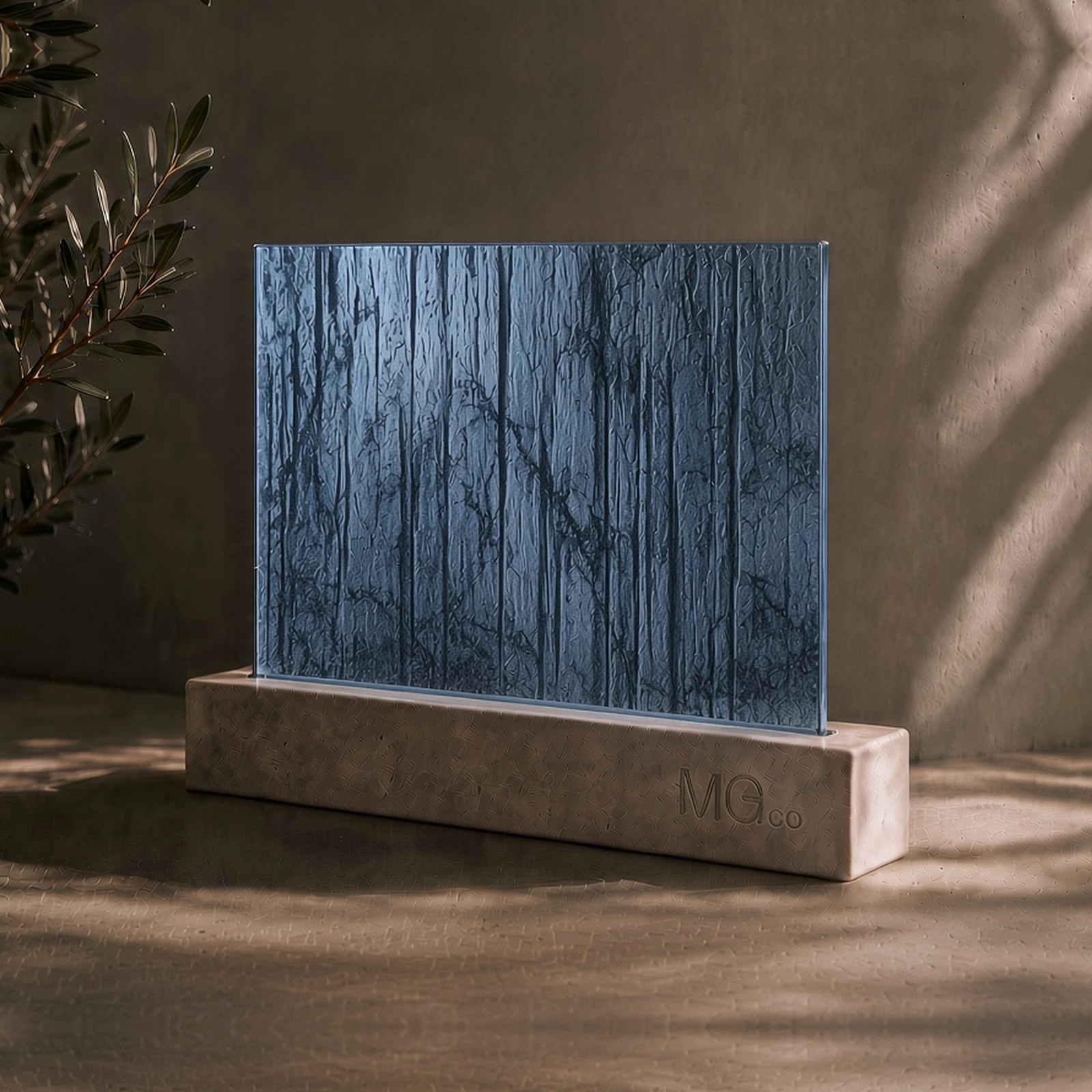Blue Charcoal Sticks marble antique mirror sample