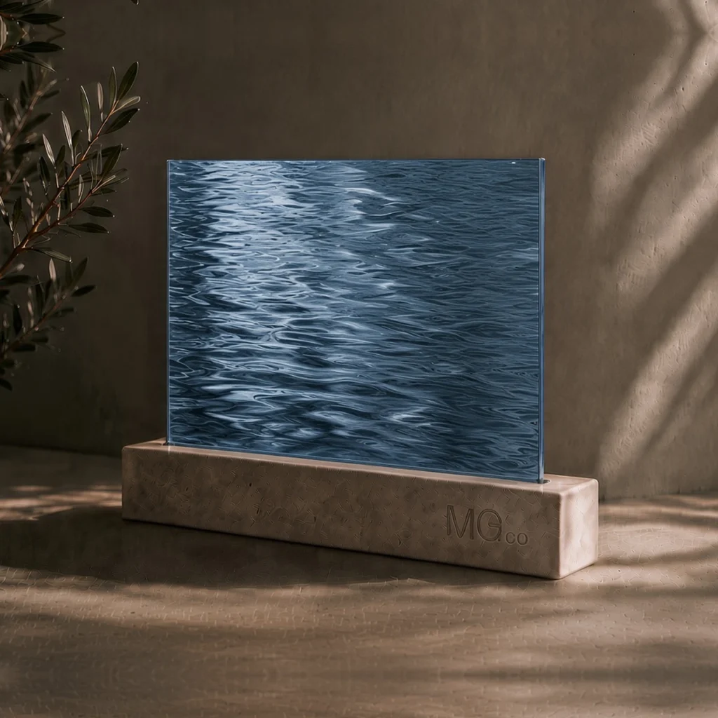 Blue Contora marble antique mirror sample