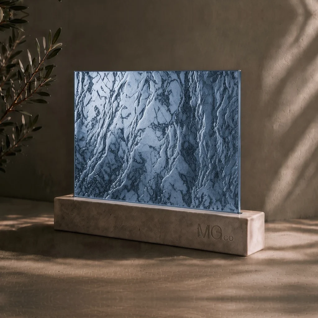 Blue Cotswold marble antique mirror sample
