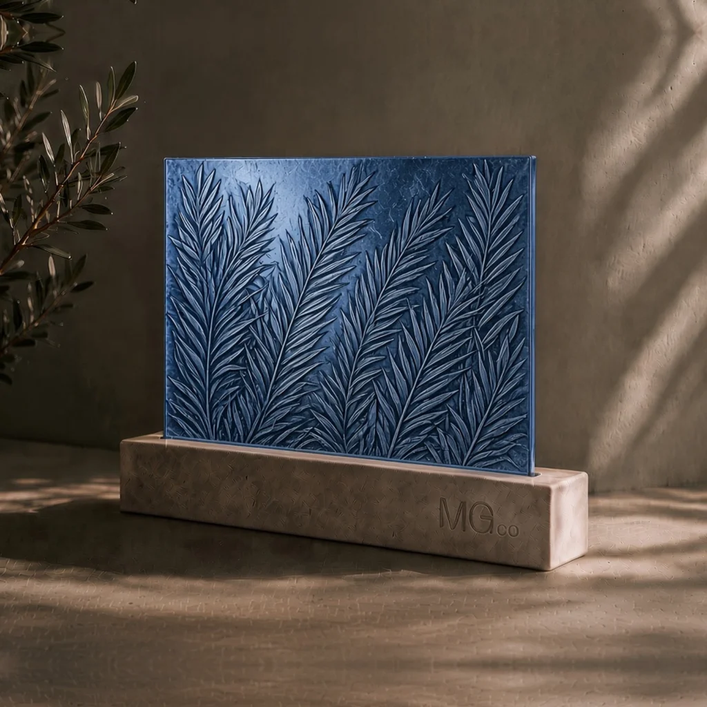Blue Everglade marble antique mirror sample