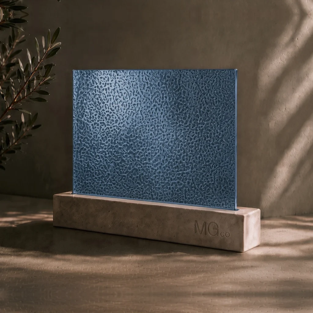 Blue Minster marble antique mirror sample