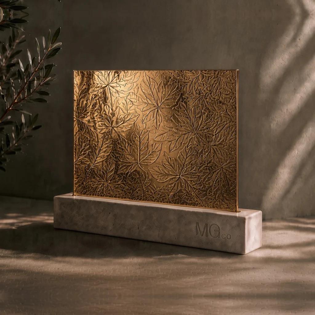 Bronze Autumn Leaf stock antique mirror sample