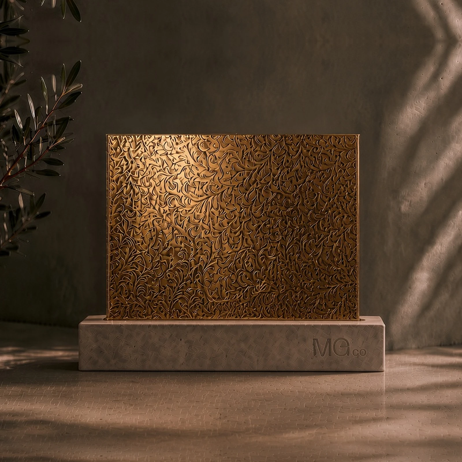 Bronze Chantilly textured mirror sample