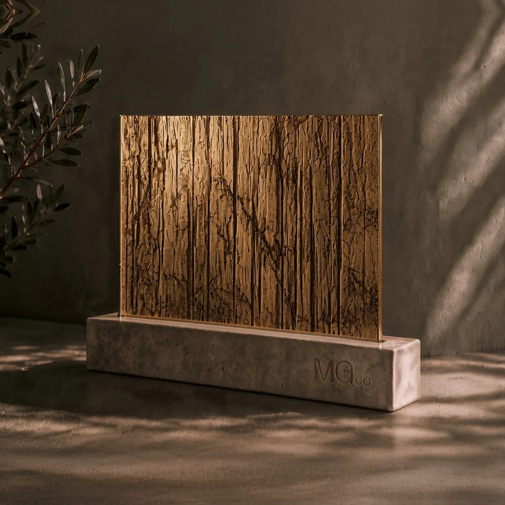 Bronze Charcoal Sticks textured mirror sample