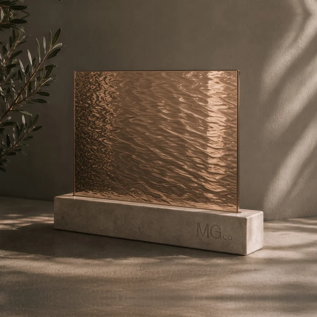 Bronze Contora textured mirror sample