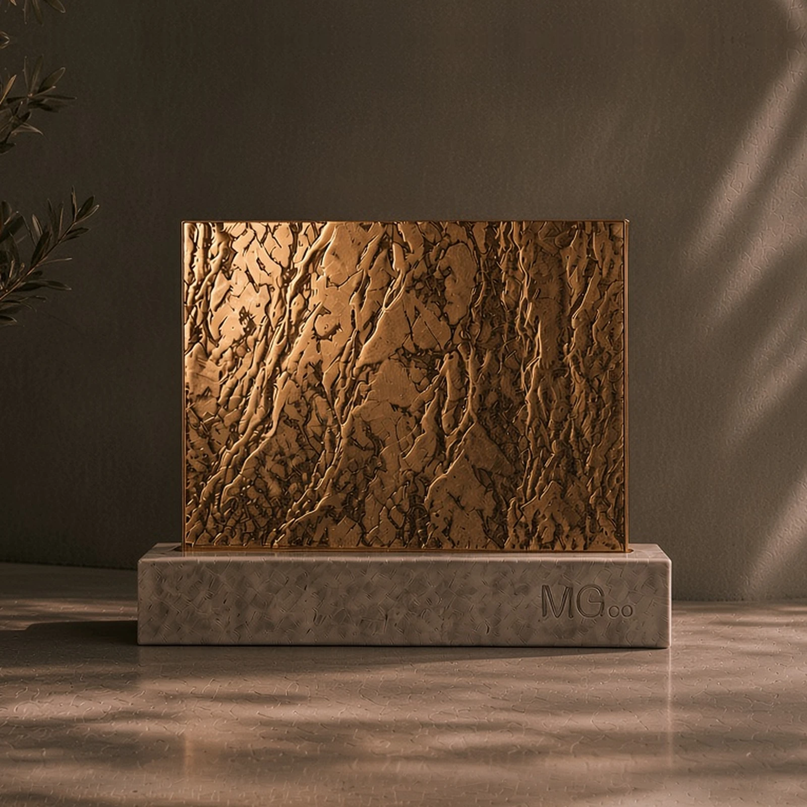 Bronze Cotswold textured mirror sample