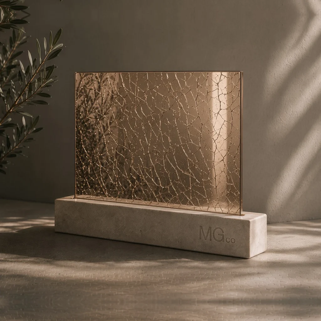 Bronze crackle mirror sample