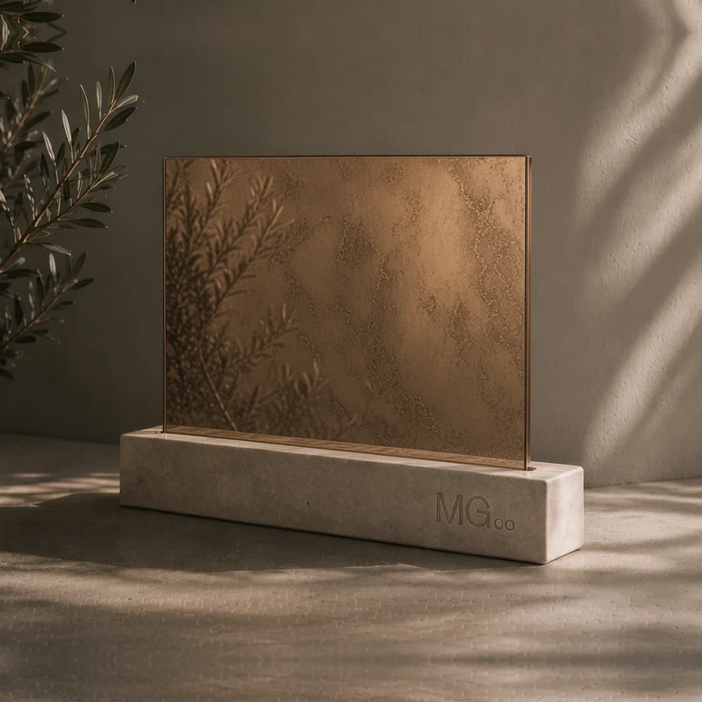 Bronze marble antique mirror sample