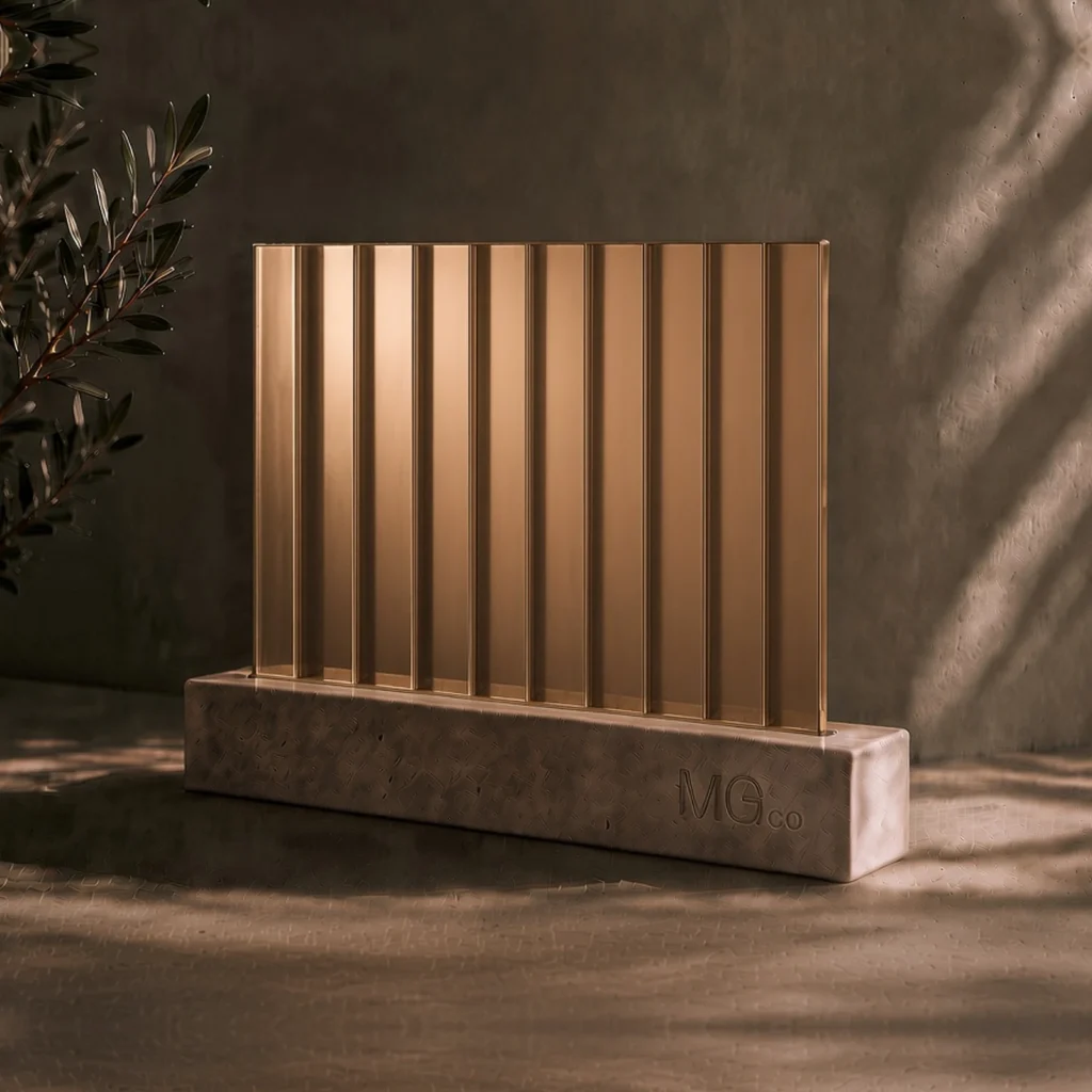 Bronze 12mm reeded stock antique mirror sample