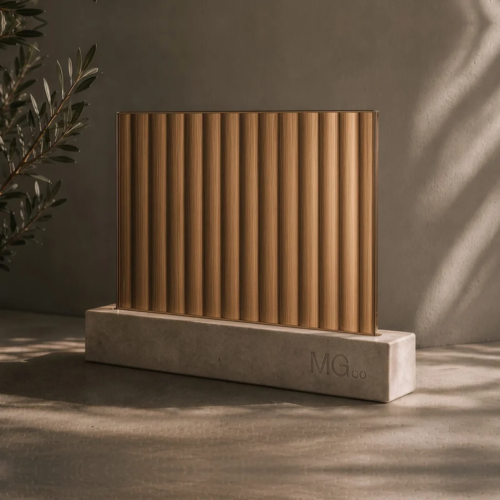 Bronze 12mm reeded mirror sample