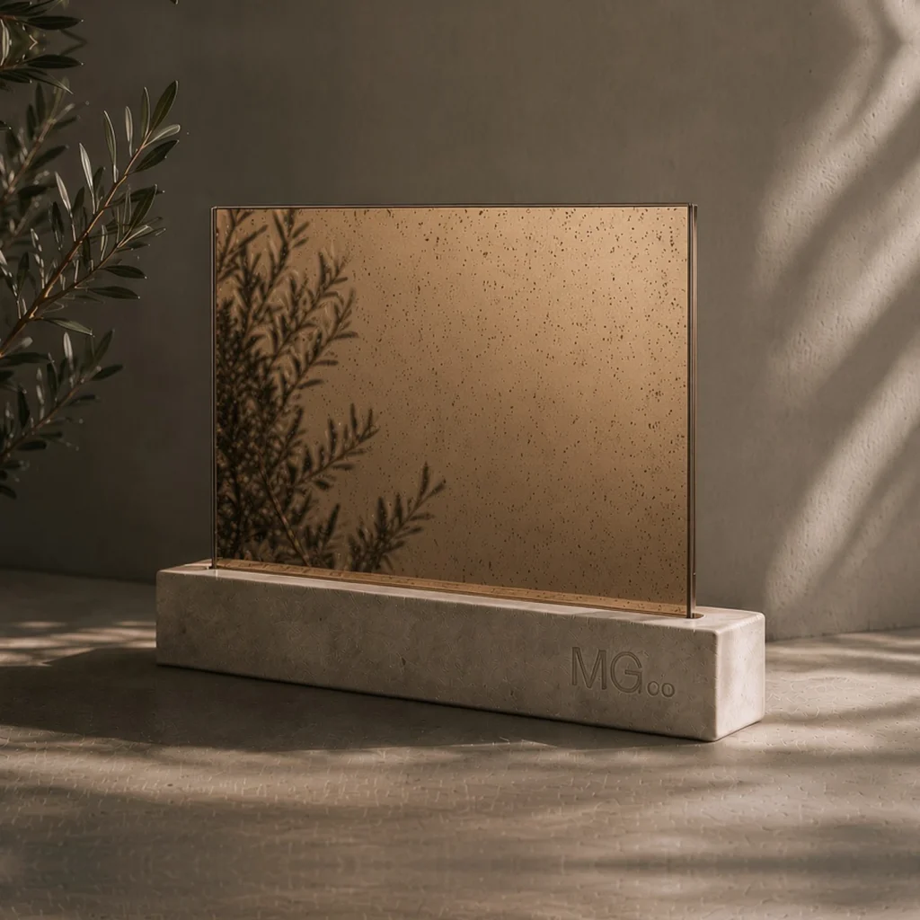 Bronze speckle antique mirror sample