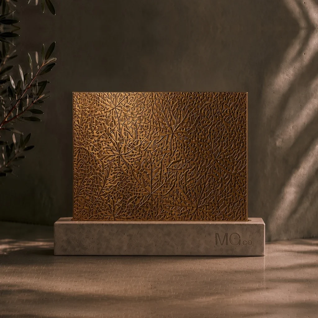 Bronze Stippolyte textured mirror sample