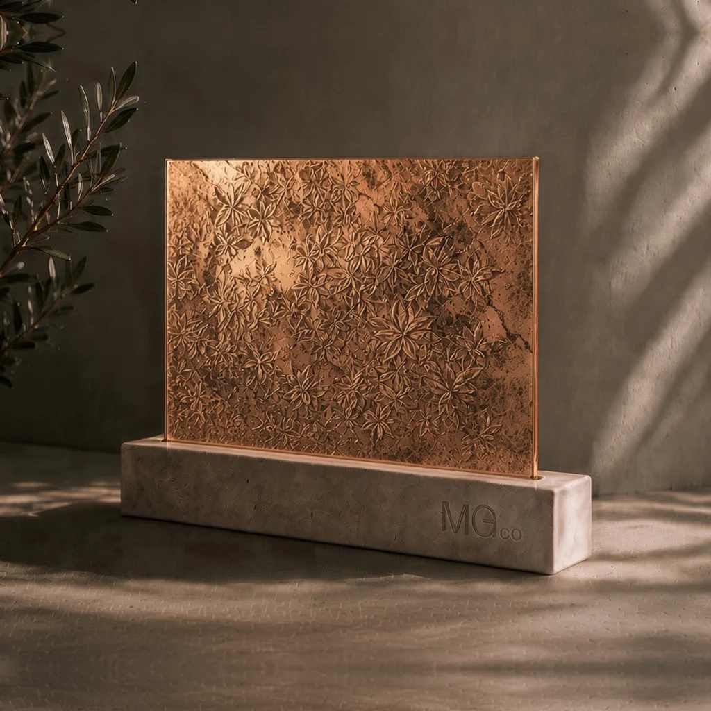 Copper Mayflower marble antique mirror sample