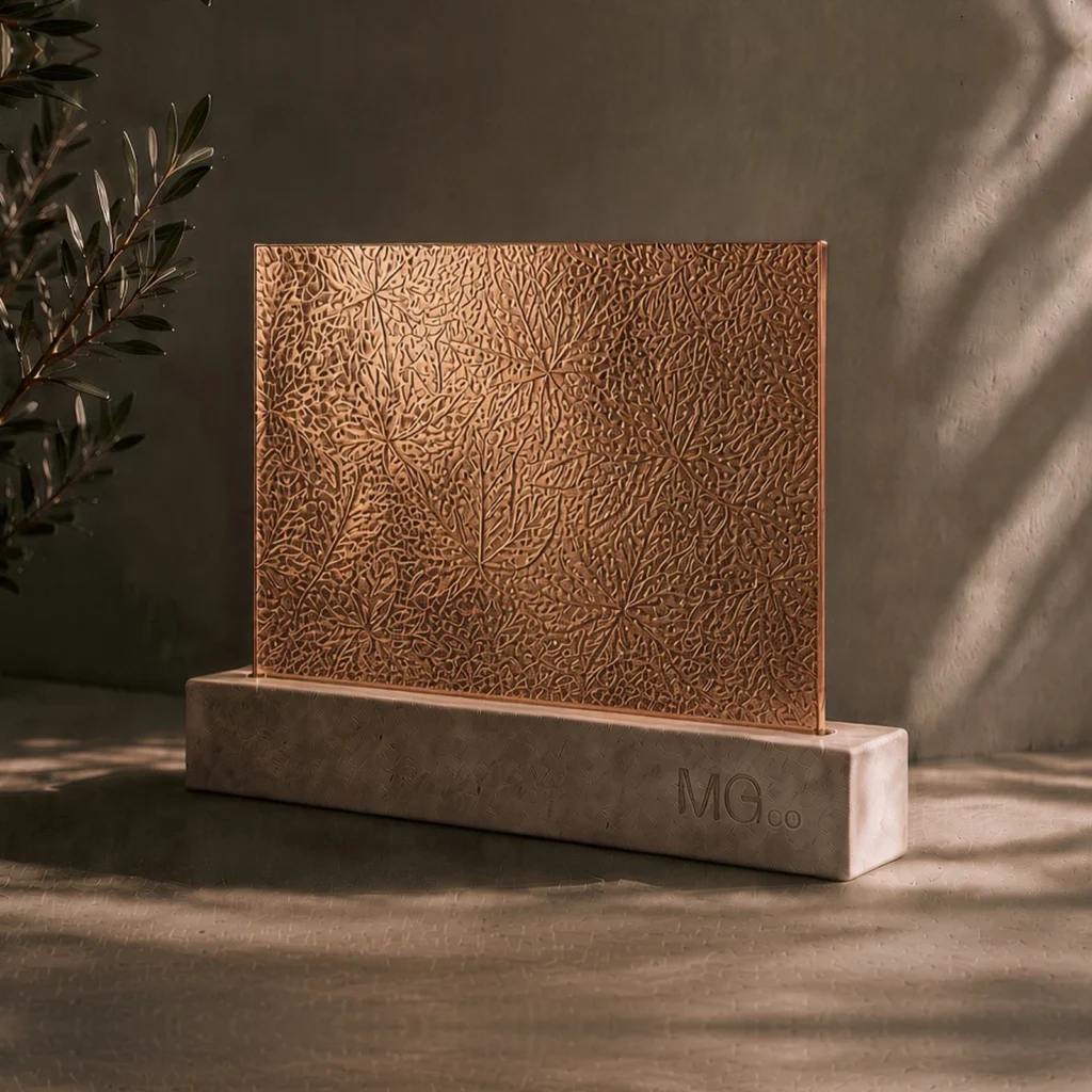 Copper Stippolyte marble antique mirror sample