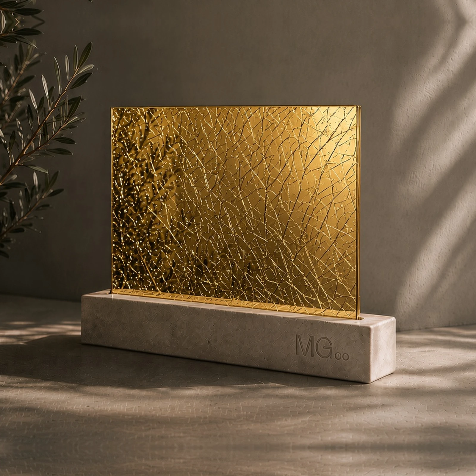 Gold crackle mirror sample