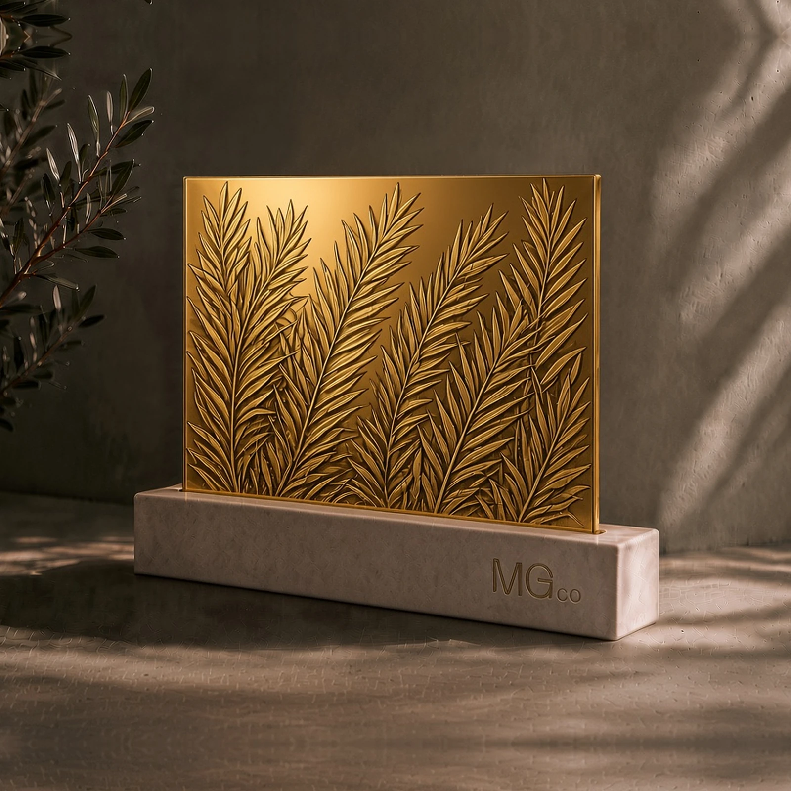 Gold Everglade textured mirror sample