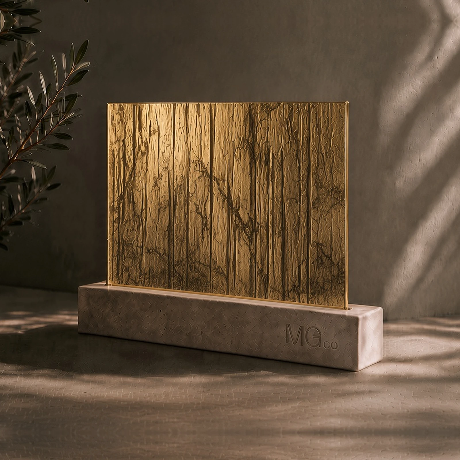 Gold Charcoal Sticks marble antique mirror sample