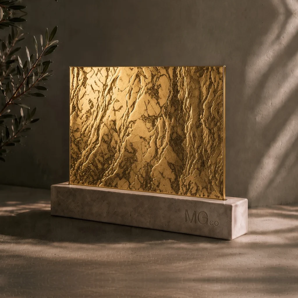Gold Cotswold marble antique mirror sample