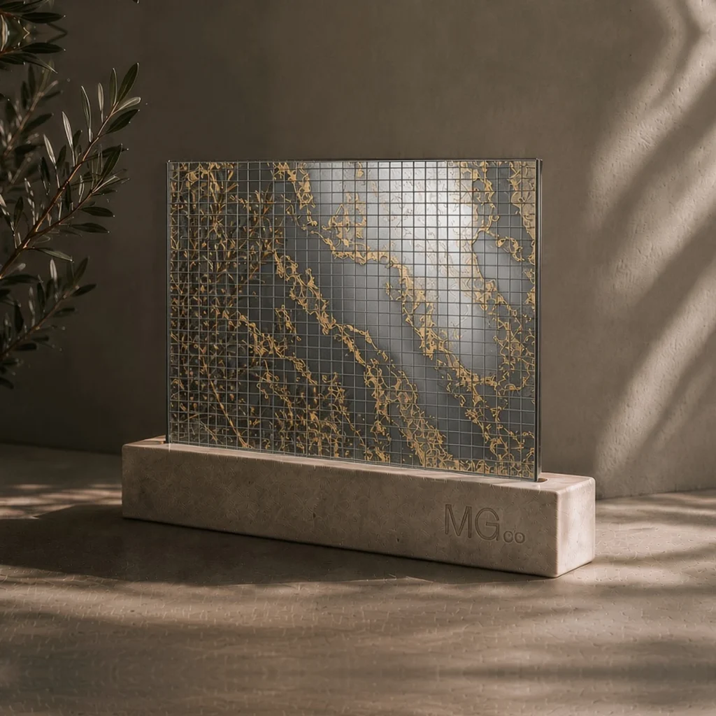 Gold and silver Georgian wired marble antique mirror sample