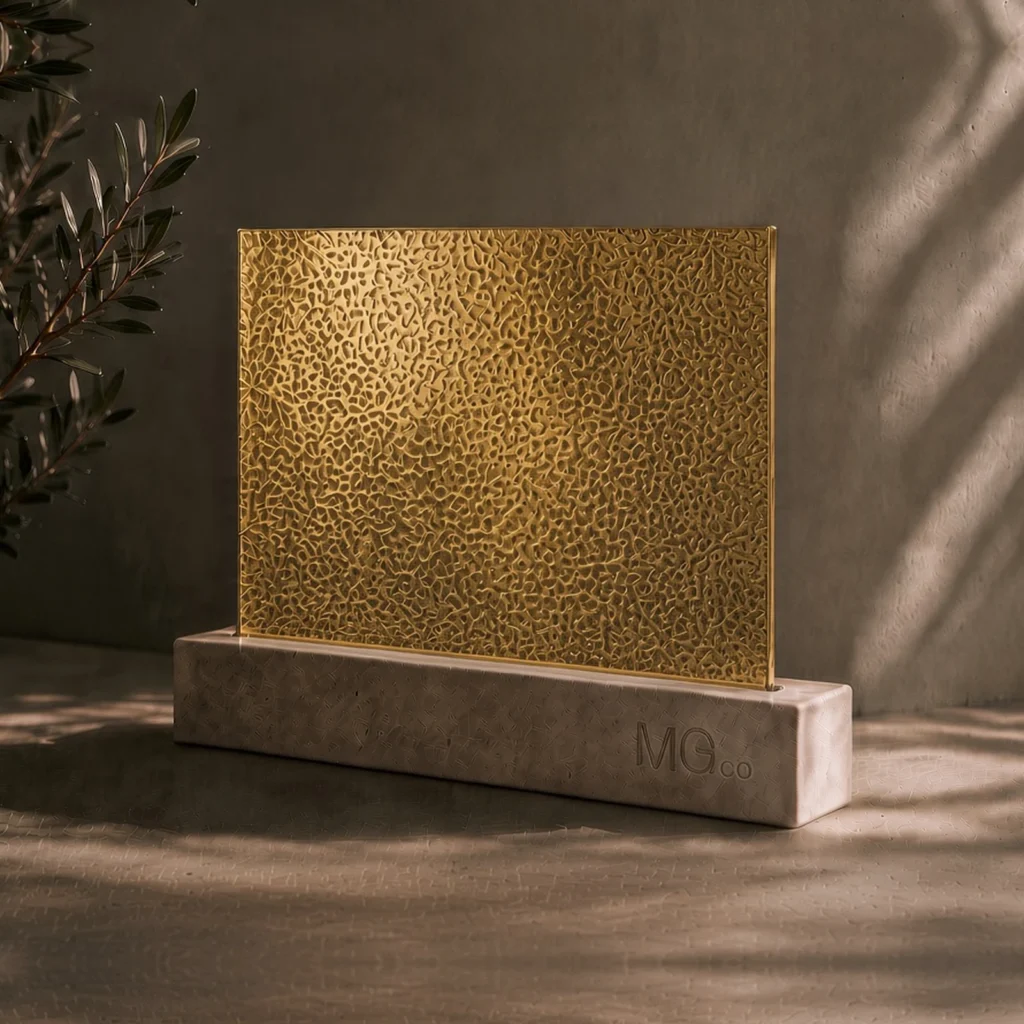 Gold Minster marble antique mirror sample