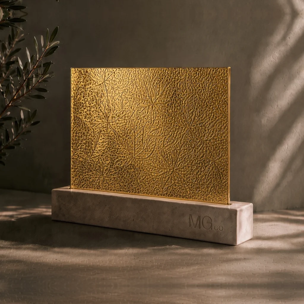 Gold Stippolyte marble antique mirror sample