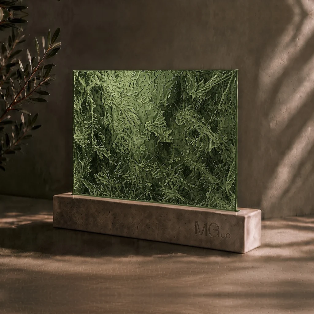 Green Arctic textured mirror sample