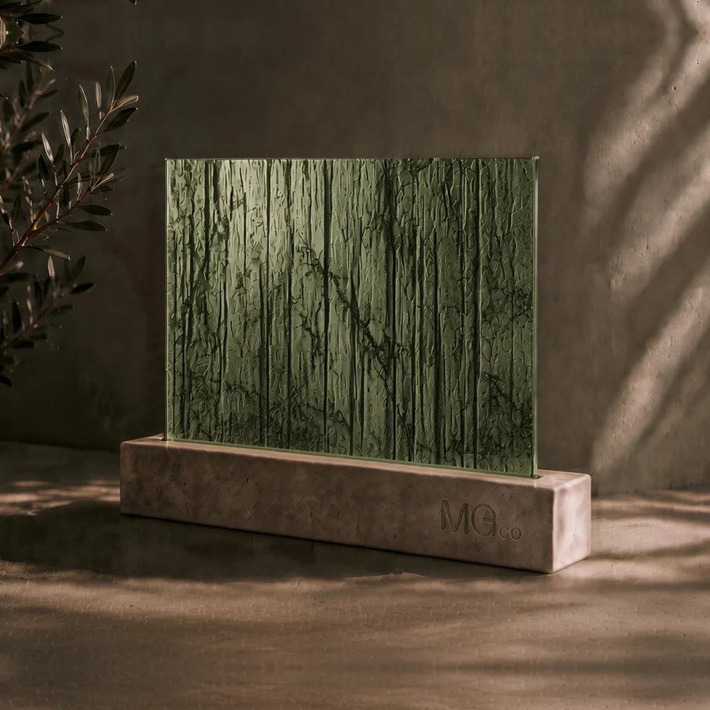 Green Charcoal Sticks textured mirror sample