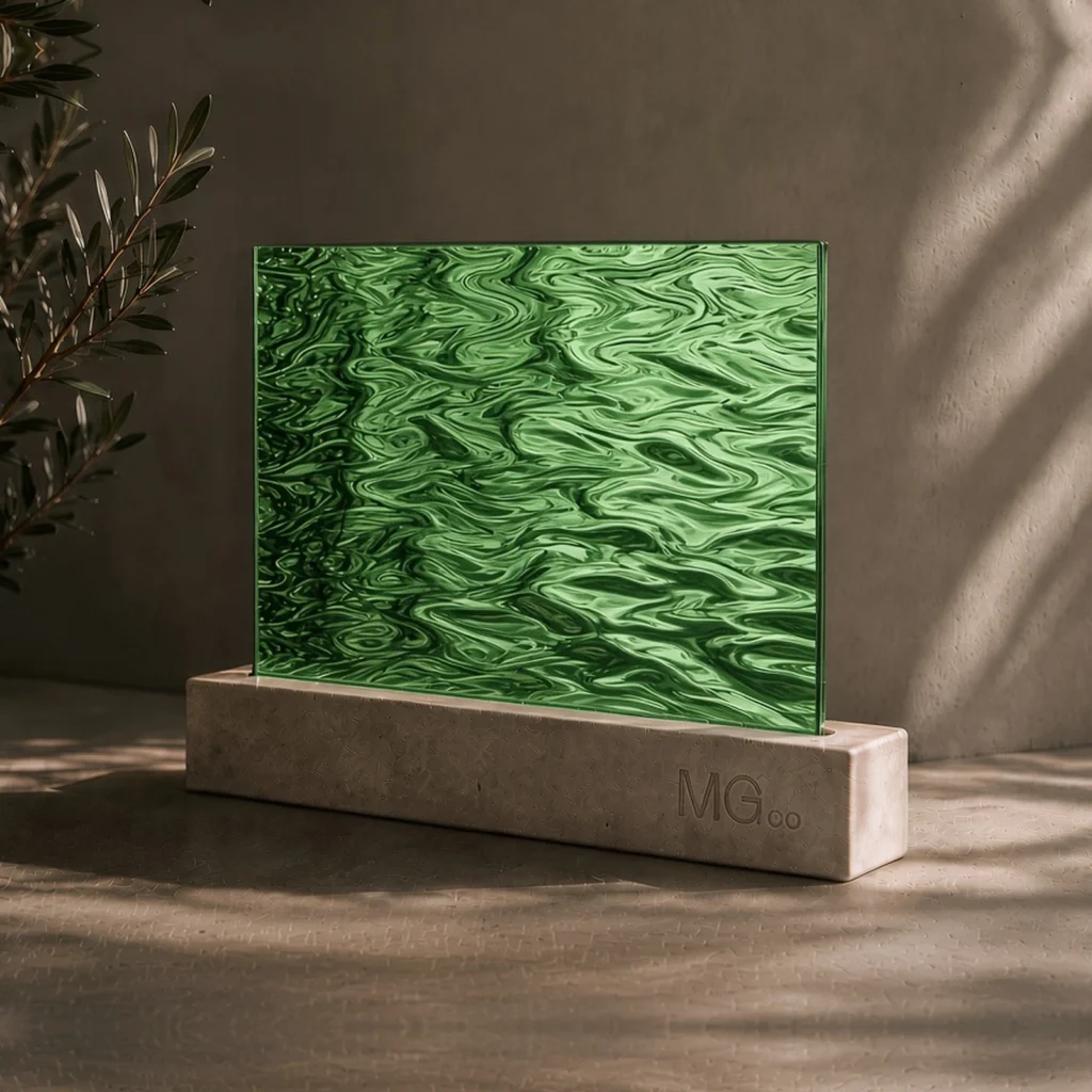 Green Contora textured mirror sample