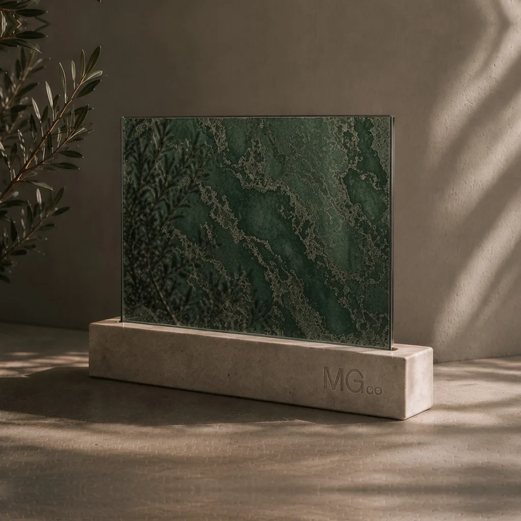 Green marble antique mirror sample