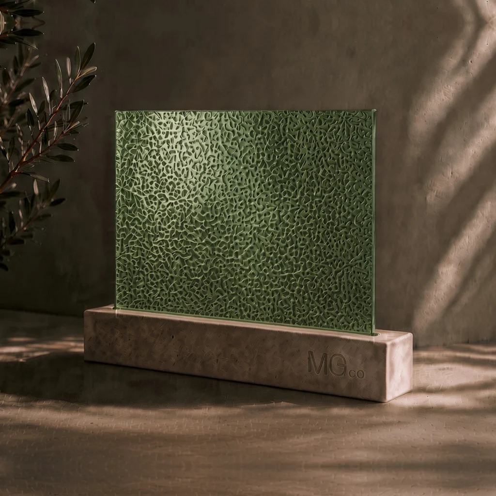 Green Minster textured mirror sample