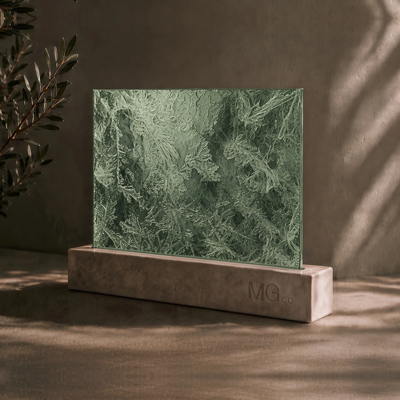Green Arctic marble antique mirror sample